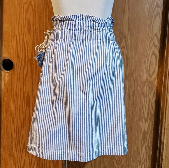 Club monaco Radura faux wrap striped mini skirt blue/white stripe size S - Picture 8 of 12